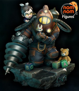 bioshock big daddy and little sister chibi